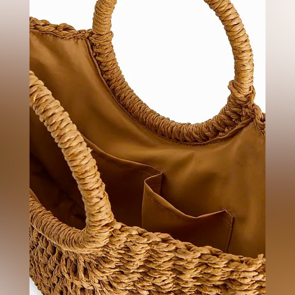 NWT Express Woven Straw Tote Bag - Picture 3 of 4